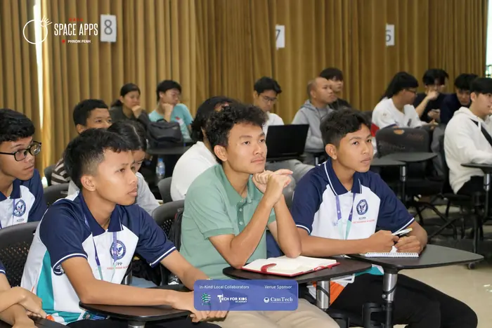 Competitors in the NASA Space Apps Phnom Penh challenge room